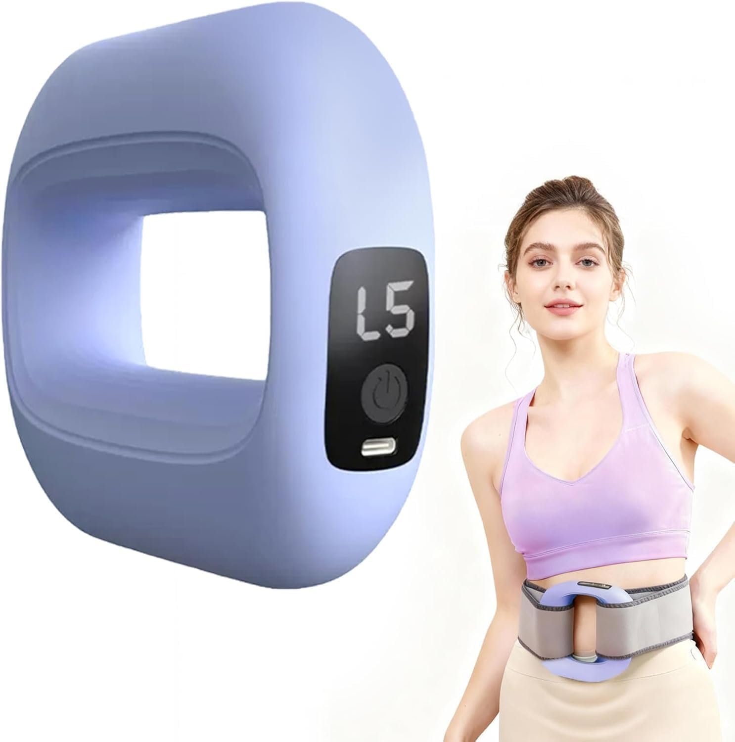 Fascia Massager Ring with Digital Display & Adjustable Strap, Handheld Body Massage Device with Multiple Vibration Levels, Portable Muscle Massager for Legs, Waist, Arms, Back & Daily Relaxati