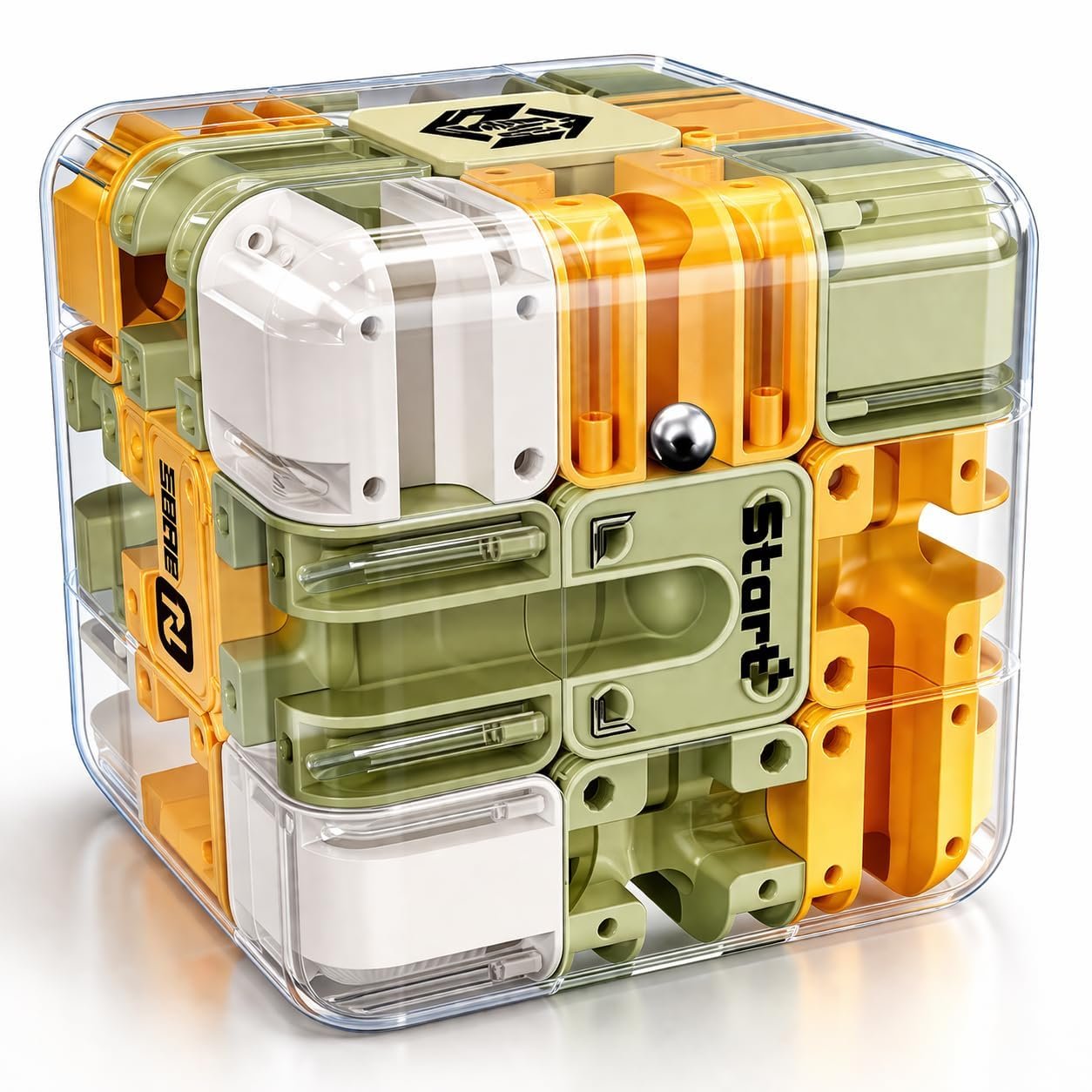 Rolling Ball Transparent 3D Maze Cube Puzzle, Brain Teaser Game for Kids and Adults to Improve Focus and Logical Thinking Skills Designed for Comfortable Daily Care Routine at Home - 6 CM