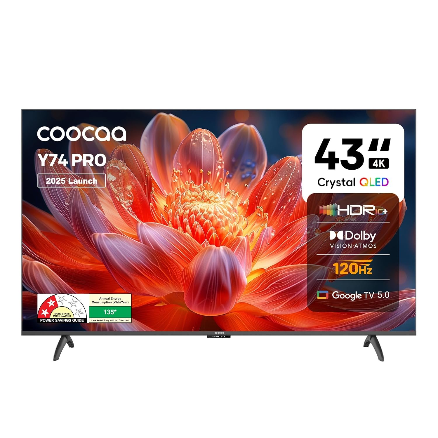 coocaa 108 cm (43 inch) Frameless QLED Ultra Smart Google TV 43Y74 Pro