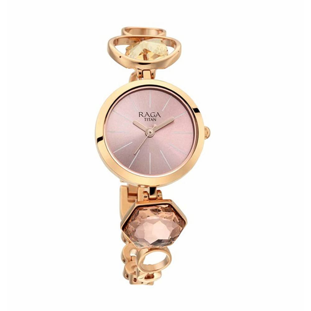 Titan Raga Women's Grace Watch: Mother of Pearl Dial & Ornate Bracelet-NS2606WM09