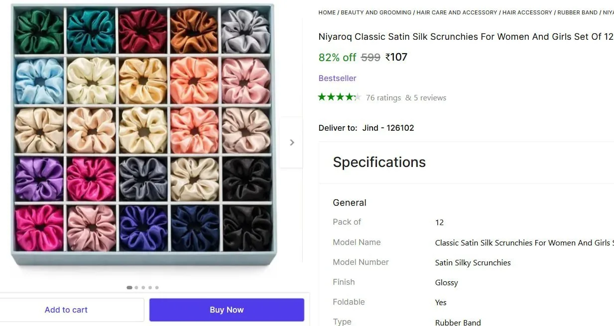 Set Of 12 Scrunchie Rubber Band