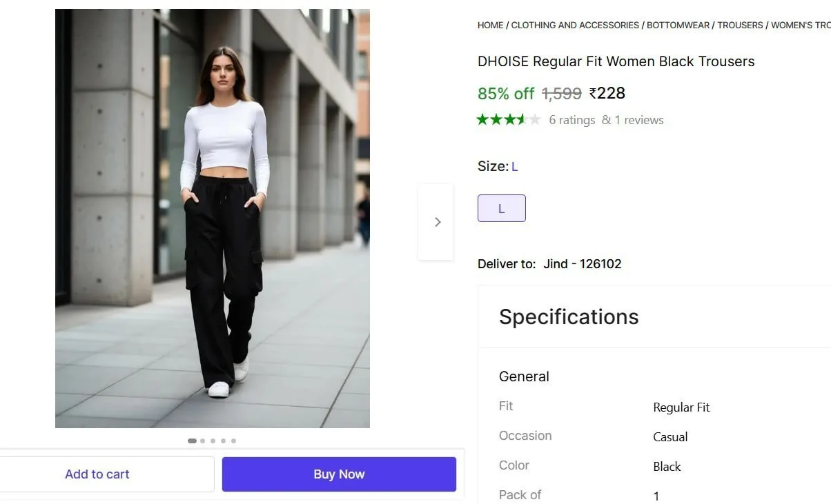 Women Regular Fit Black Trousers