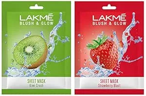 Lakmé Kiwi & Strawberry Sheet Mask (20 ml x 2) .