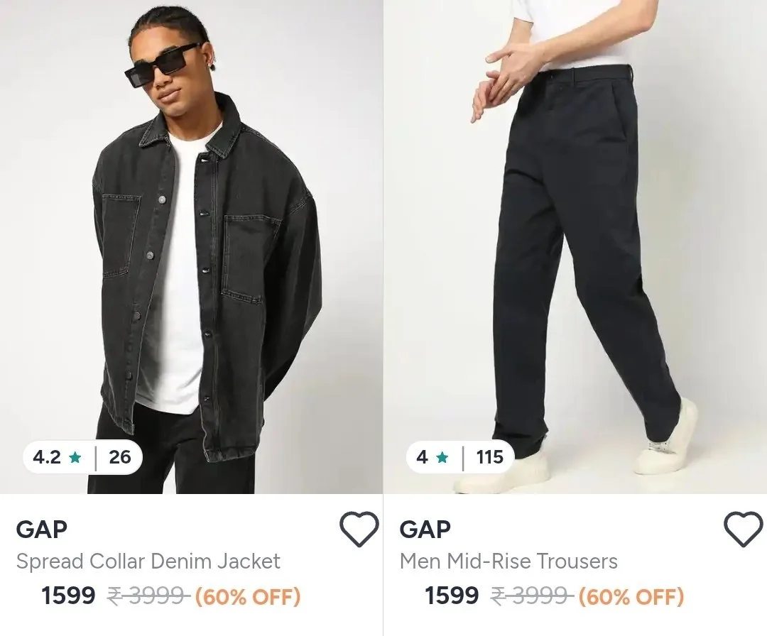 Gap Clothing 60% off