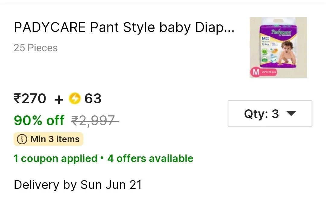 Uthao: ₹270+63 Pack Of 75 Dipaer
