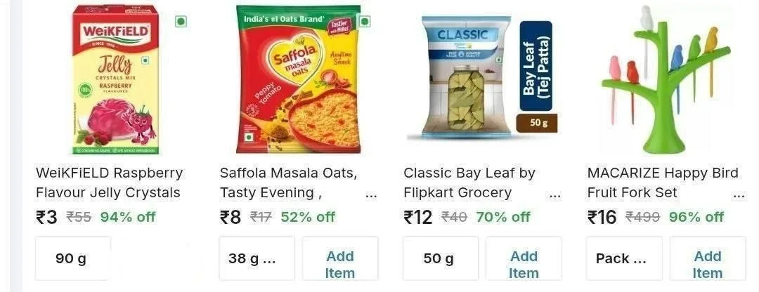 Flipkart Grocery Loot : Upto 92% Off