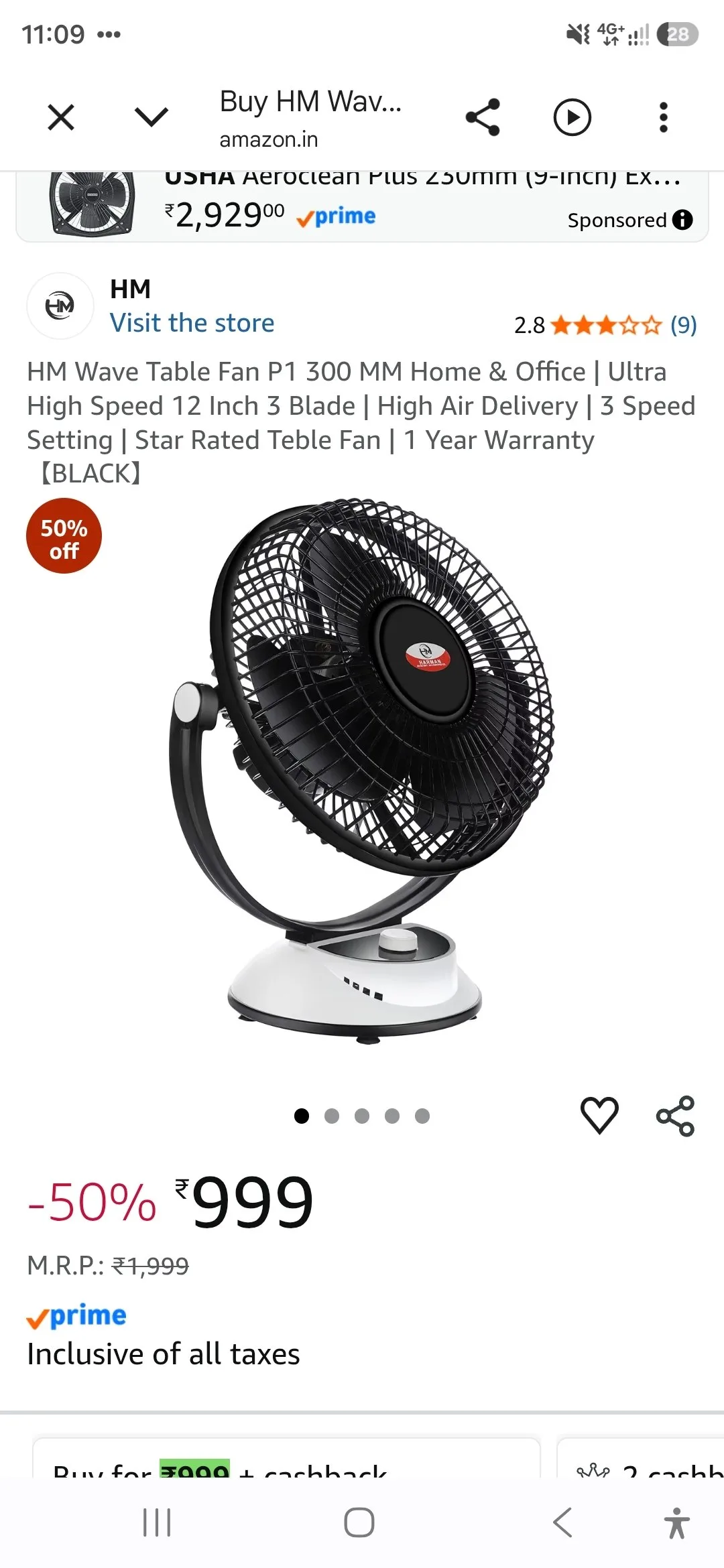 HM Table Fan