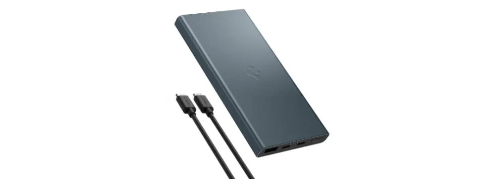 Spigen ArcPack 10000mAh Power Bank, PD3.0, Fast Charging, 22.5W Max Output, 2 Type-C Ports, 1 USB-A Port - (Aluminum, Navy Blue)