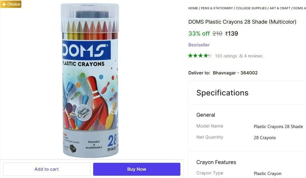 DOMS Plastic Crayons 28 Shade (Multicolor)