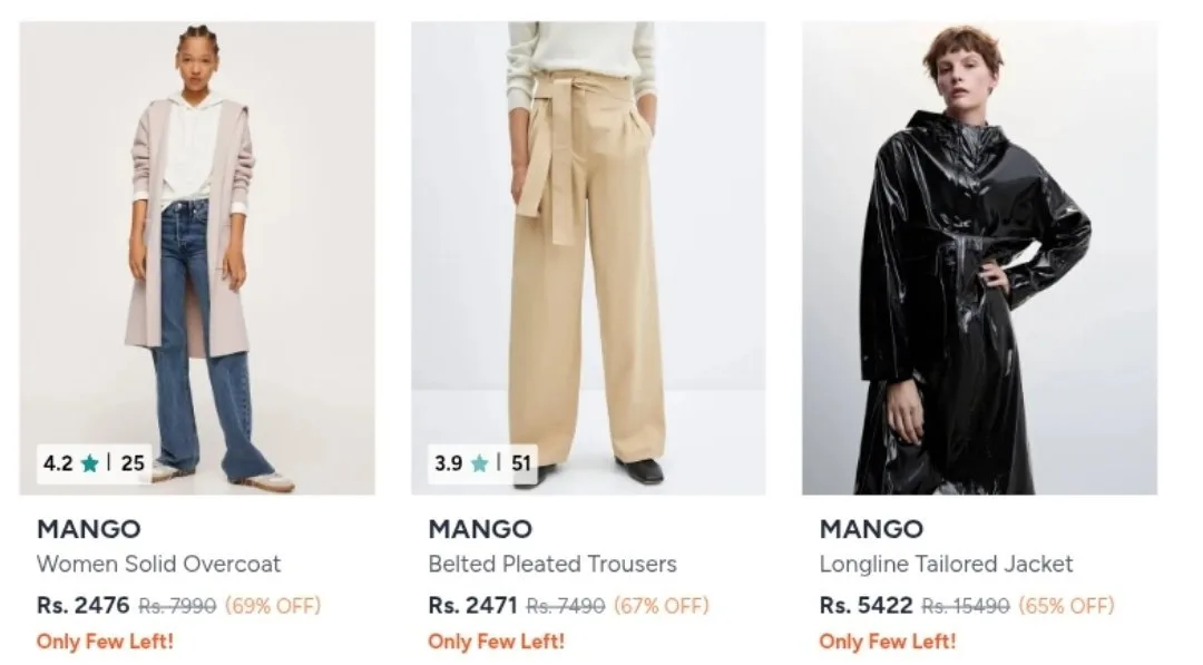 70% Off : MANGO Clothing (Premium Brand).