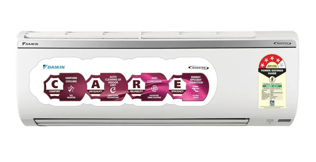 Daikin 1.5 Ton 4 Star Inverter Split AC (Copper | PM2.5 Filter| Dew Clean | Hepta Sense | Triple Display | Stabilizer Inside | FTKP50XV) White