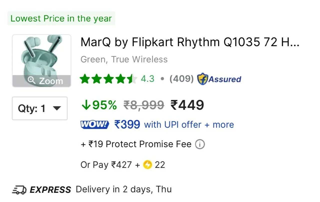 MarQ Bluetooth Headset @ 449₹