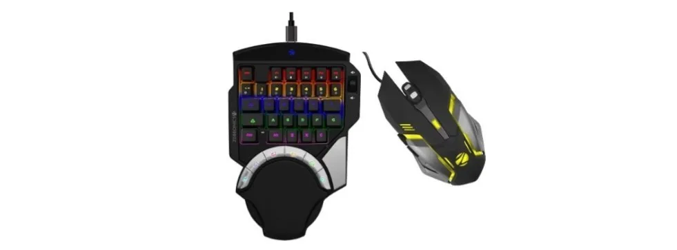 ZEBRONICS Zeb-Max Atom One-Handed RGB Gaming Mechanical USB Keyboard, 37 Keys with 5 Macro Keys