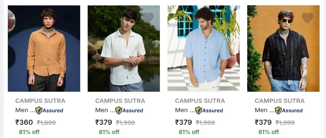 Upto 82% Off On Branded Shirts.
