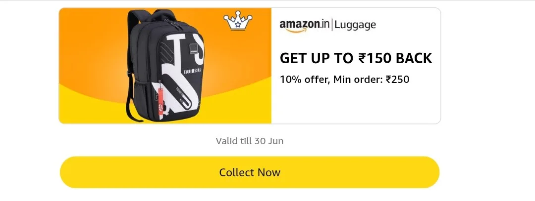 Get 10% Cashback Upto ₹150 On Backpack Order
